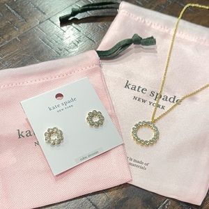 KATE SPADE Full Circle Mini Pendant Necklace and Studs Bundle
